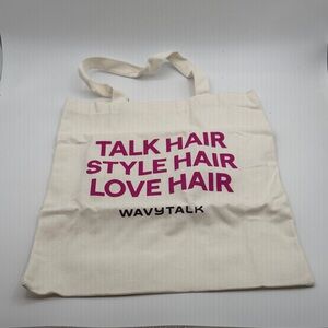 WAVY TALK PINK AND CREAM CANVAS TOTE